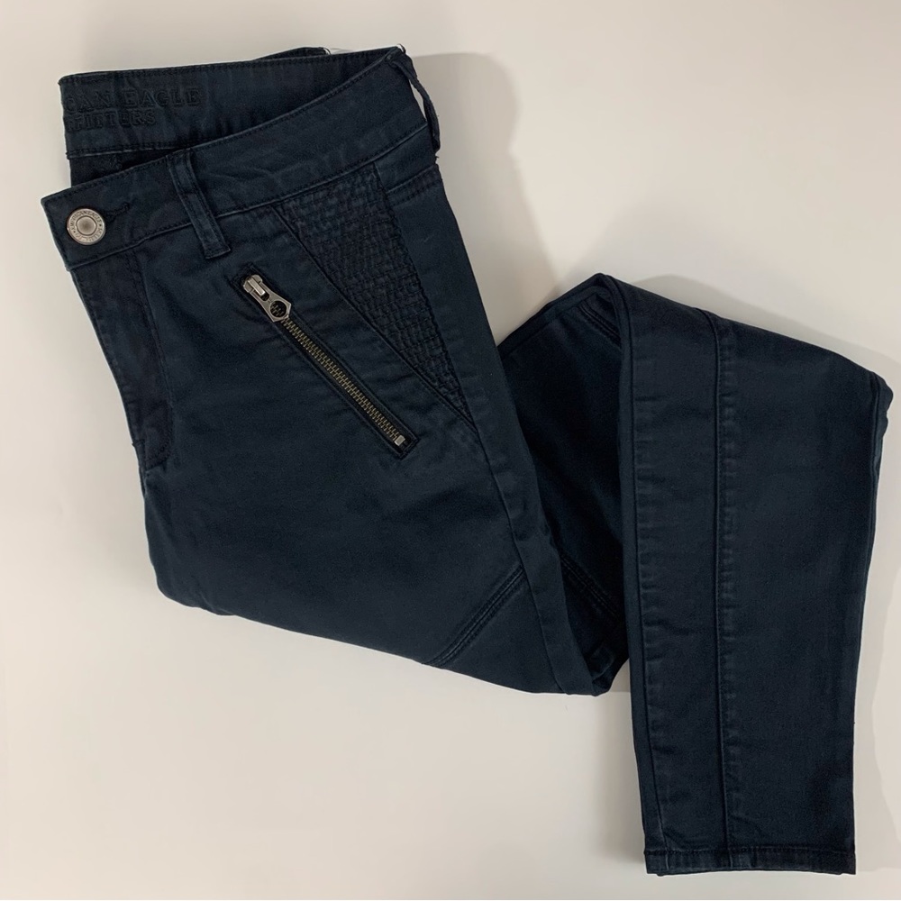 American Eagle Outfitters Black Jegging Skinny MOTO Jean Style Women’s Size 6 R